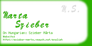 marta szieber business card