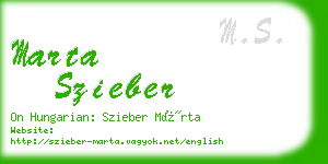 marta szieber business card